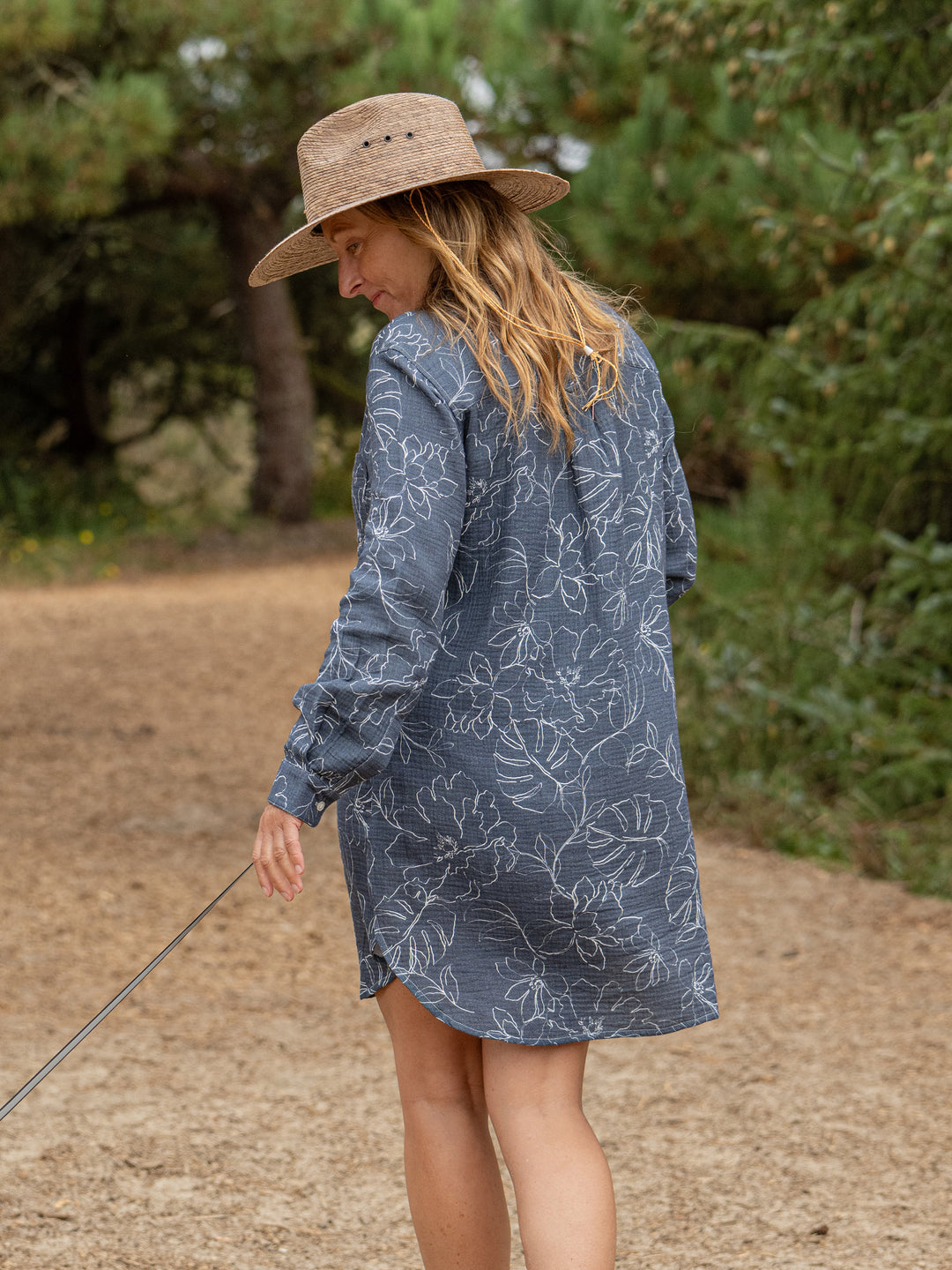 Ripskirt Blue Print Floral | Beach Button-Up | XL/XXL 16-22