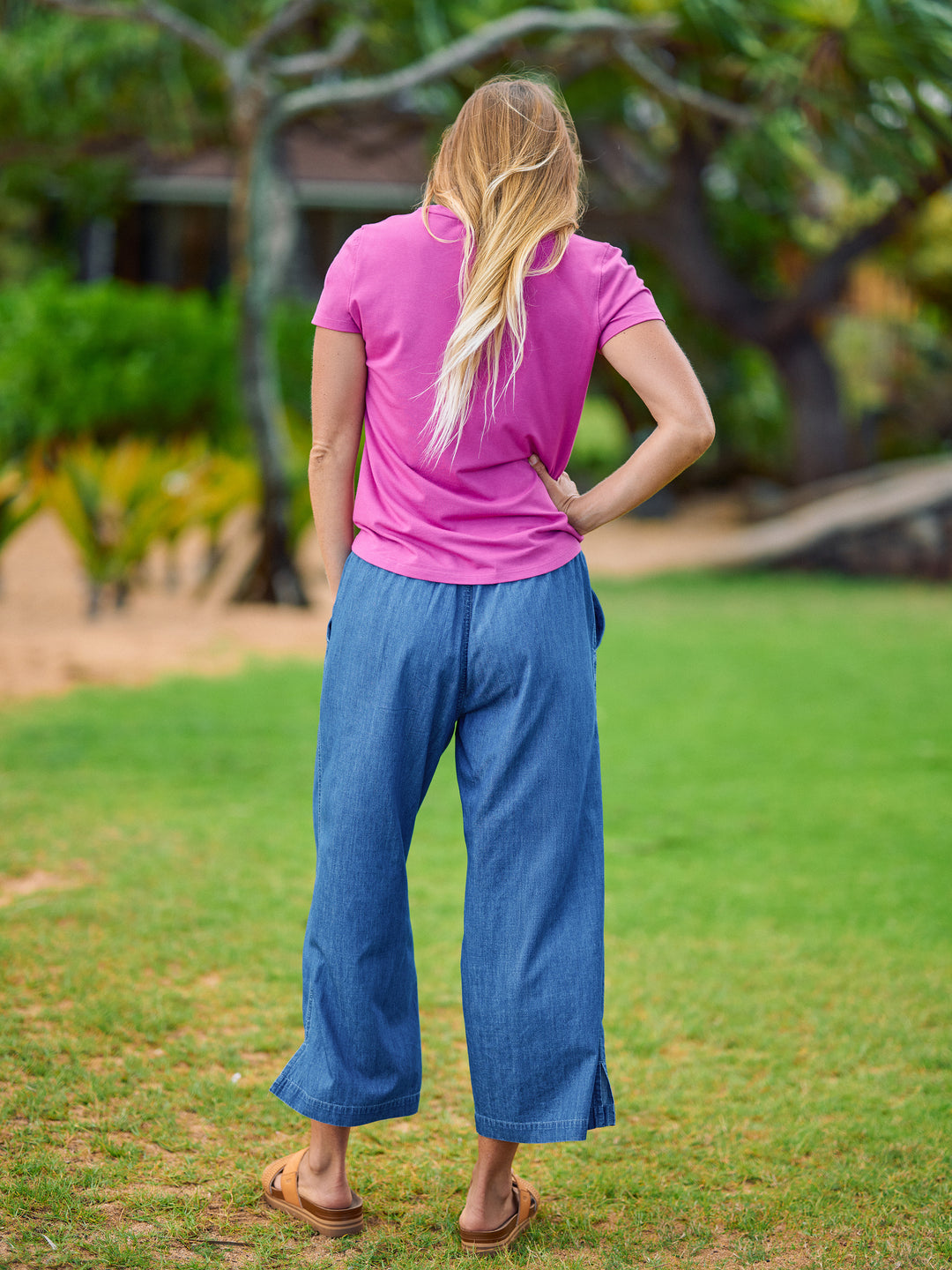 Dark Chambray Coastal Crop Pant | RipSkirt Hawaii