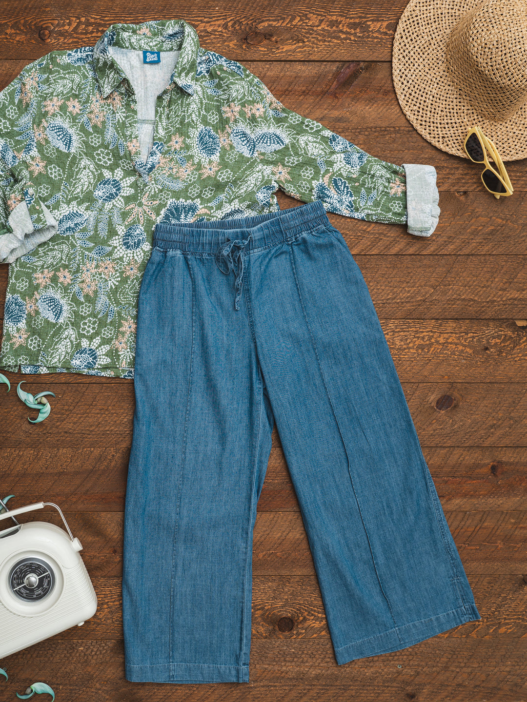 Dark Chambray Coastal Crop Pant | RipSkirt Hawaii