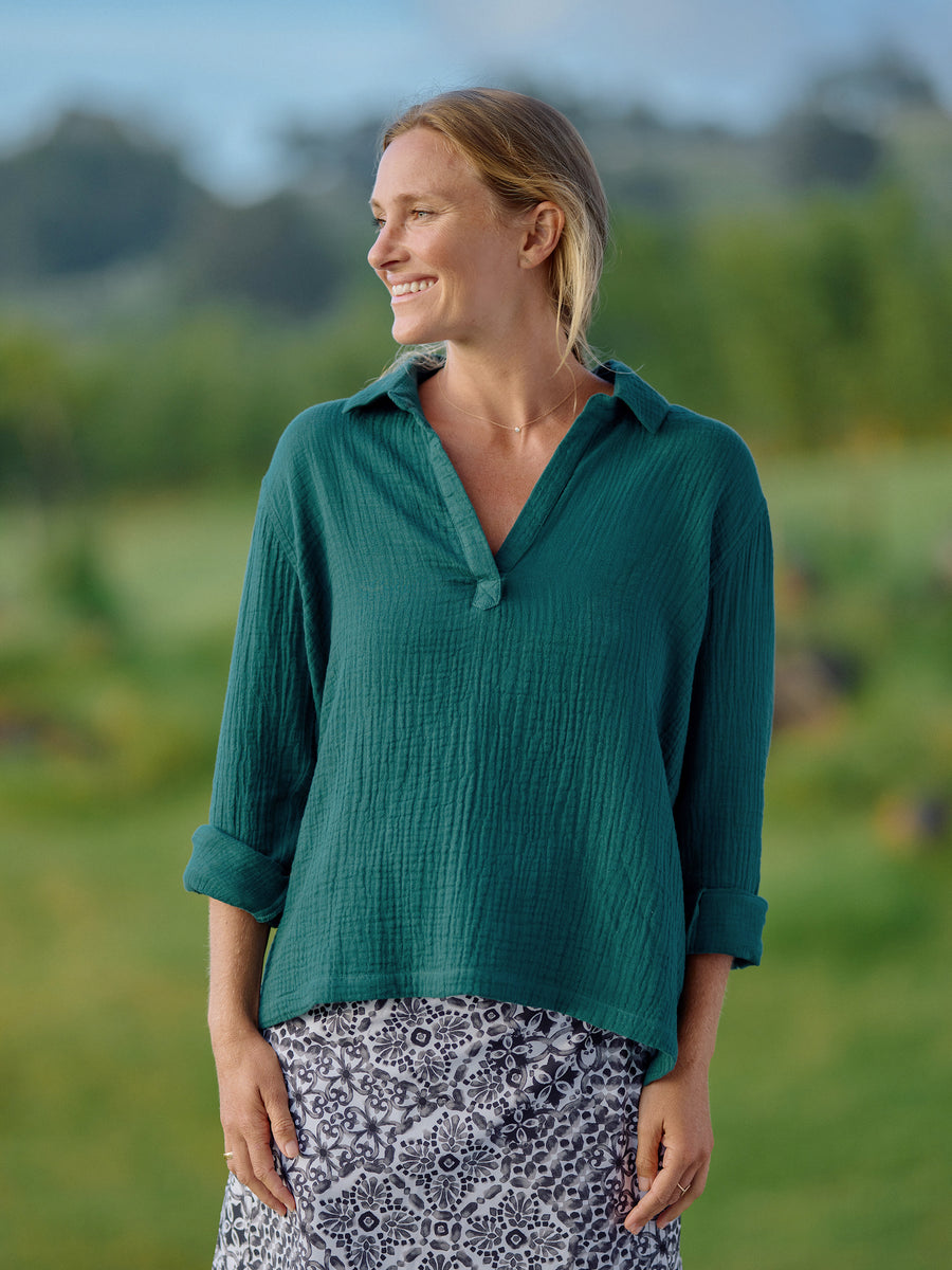 Emerald Popover Top | RipSkirt Hawaii