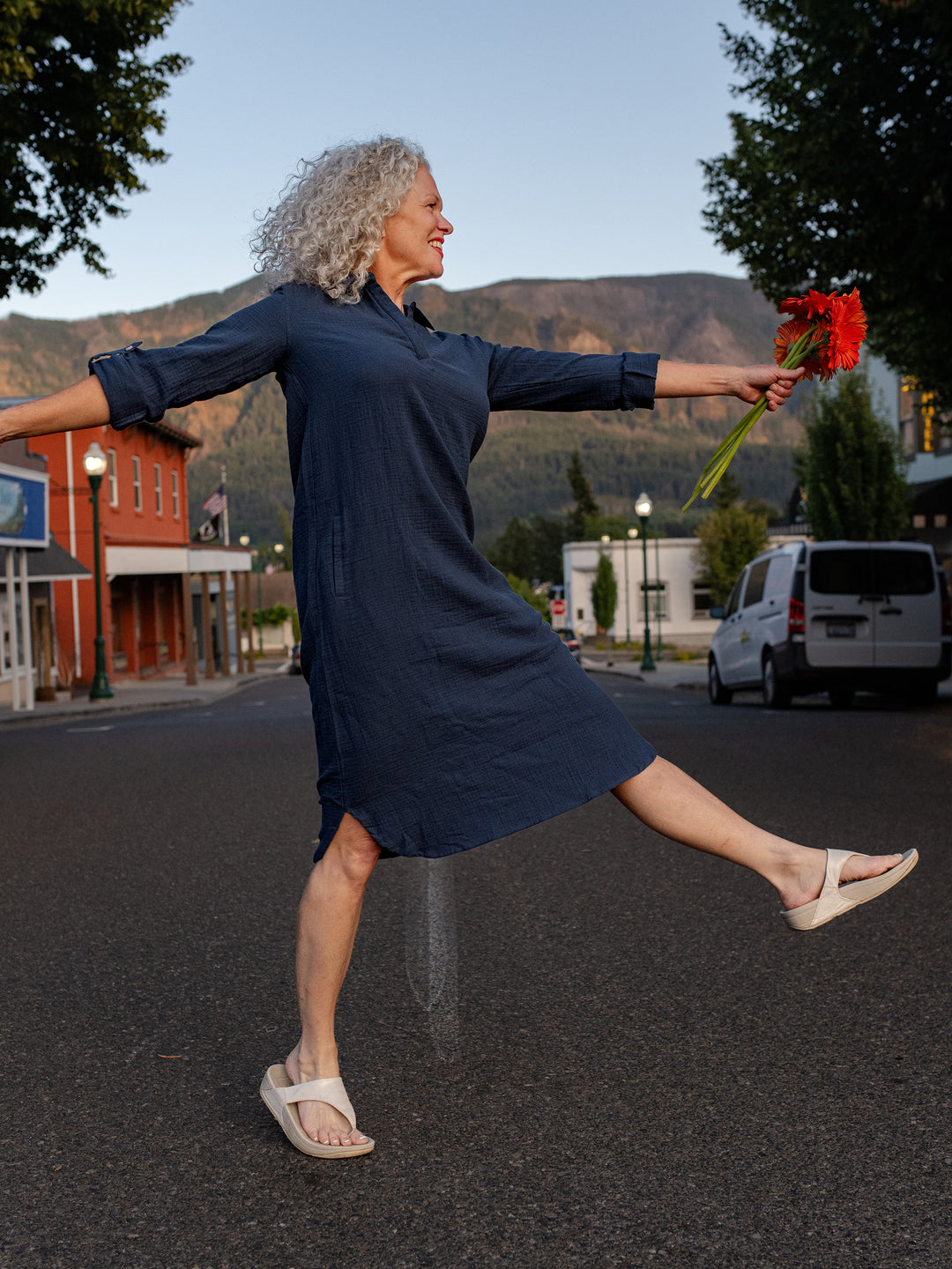 navy blue travel dress Navy Blue Linen Midi Dress Handmade Fit & Flare Everyday & Travel Dress
