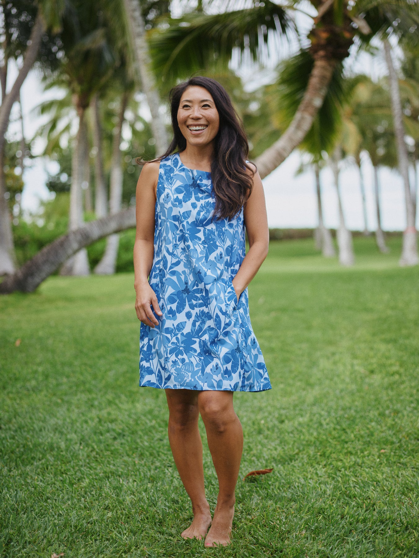 Camo Floral Blues | Sun Dress Short – RipSkirt Hawaii